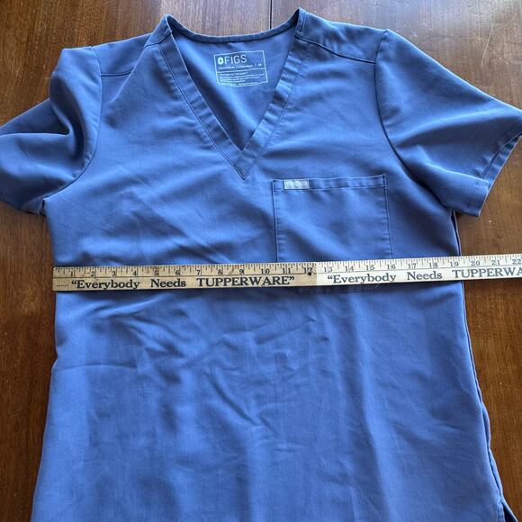 Set of Figs Womens Scrubs Pants & Gray SS Top straight leg Pockets Medium Blue - Picture 9 of 11